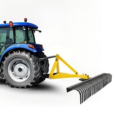 3 Point 60” Rotating Landscape Rock Rake for Category 1 Tractor Attachment Back