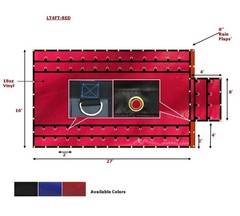 16’x27′ Flatbed Truck Waterproof Tarps – 18Oz Vinyl Red Steel Tarp (4′ Drop)