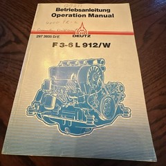 KHD DEUTZ F 3-6 L 912W Diesel Engine Instruction Manual 297 3935 D/E