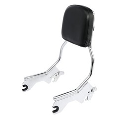 Detachable Sissy Bar Passenger Backrest Pad Chrome for Motorcycles