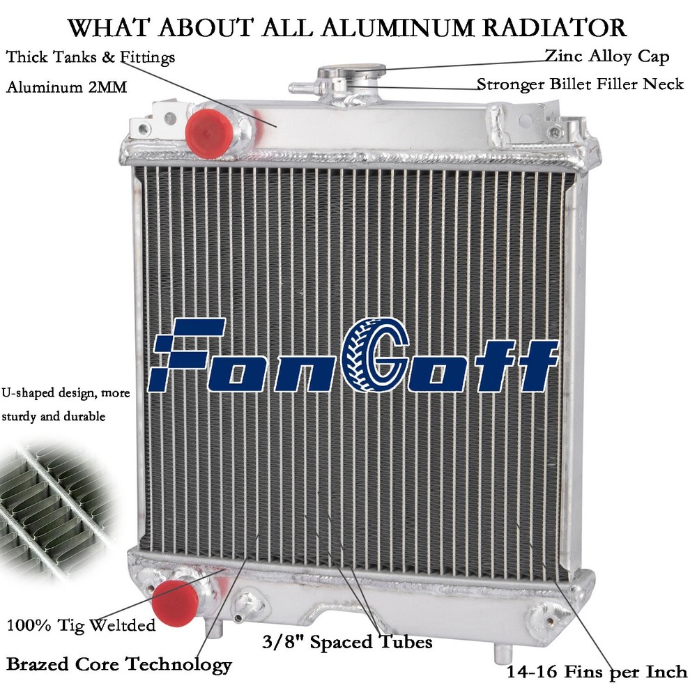 Aluminum Tractor Radiator Fits Kubota Model B7300 #6C090-58502 FonGoff