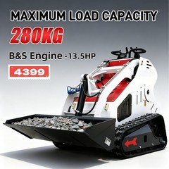 Upgraded 13.5HP Mini Skid Steer B&S Engine Double Cooling EPA Gasoline Engine
