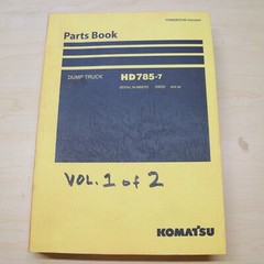 KOMATSU HD785-7 Dump Truck Spare Parts Manual list catalog rock rigid quarry OEM