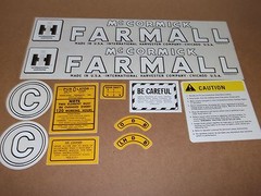 FARMALL MODEL C DECALS. ALL DECALS ON TRACTOR. MYLAR. YEARS 1949-51. C-DETAILS