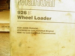 CAT Caterpillar 926 PARTS MANUAL BOOK 94Z1-2208