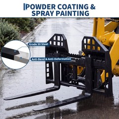4000 Lbs Quick Attach Pallet Forks 45″ Frame 48″ Blades for Skid Steer Tractors