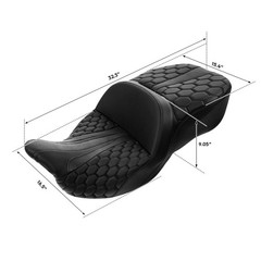 Motorcycle Hammock Passenger Seat 2-Up One-Piece Black FLHX FLHT 2009-2023