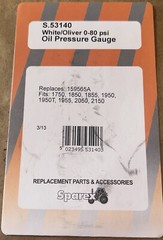 OLIVER TRACTOR OIL PRESSURE GAUGE 1855 1955 Sparex S.53140 0-80 PSI