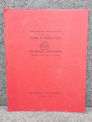 Cleveland Cletrac Model FD Crawler Tractor Instructions Case & Operation Manual