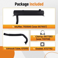 Exhaust Muffler & Pipe for Bobcat 751 753 763 Skid Steer Loader Bolt-On 7350310