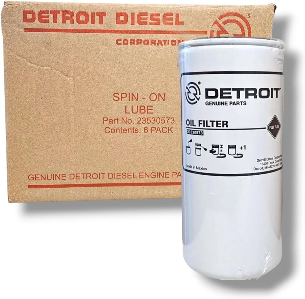 GENUINE DETROIT DIESEL OIL FILTER 23530573 (6 Pack)