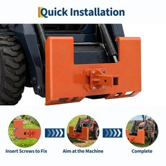3/8″ Thick Skid Steer Mount Plate Quick Attachment w/ 2″ Trailer Hitch Receiver