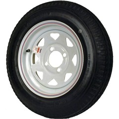 MARTIN Wheel DM412B-4I Trailer Tire, 1120 lb Withstand, 4 in Dia Bolt Circle, Ru