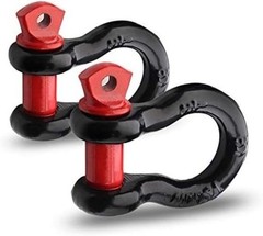 2Pcs 1/2 Inch D Ring Shackle, D Shackle Rugged 12 Ton (26,455 lbs) 1/2Inch