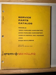 New Holland 1900, 2100, 919S Harvester Service Parts Catalog Manual 1982
