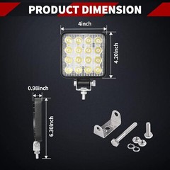 12V 4inch 60W LED Work Light Headlights fit John Deere Case New Holland Tractor