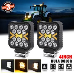 12V 4inch Amber LED Work Light Headlight fit John Deere Case New Holland Tractor
