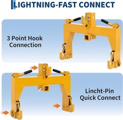 3-Point Quick Hitch Adapter for Category 1-Attachment for Tractor Steel 3000lbs