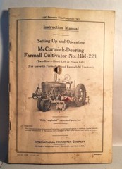 1941 McCormick Deering~Instruction Manual~Farmall Cultivator HM-221. #-4