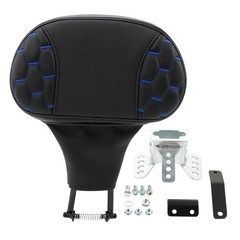 Low Profile Rider Backrest Pad Sissy Bar Hexagon Harley Touring 09-24 Black Blue