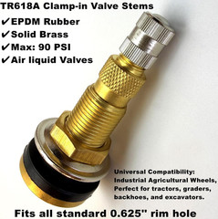 2Pieces TR618A Tractor Air/Liquid Valve Stems for Industrial Agricultural Wheels