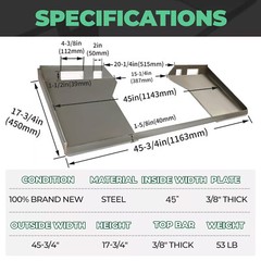 HD 3/8″ Quick Tach Attachment Mount Plate Skid steer Adapter For Bobcat