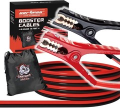 CARTMAN 4 Gauge 16 Feet Jumper Cables 300AMP Heavy Duty Booster Cable in Carry