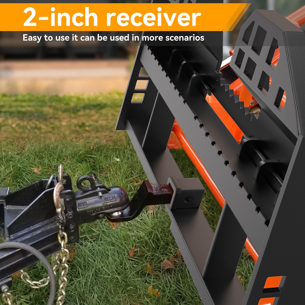 Pallet Fork Frame W/ 2″ Receiver Attachment for Skid Steer Tractor 4000LBS Heavy