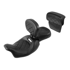 Low Profile Sissy Bar Backrest Pad Harley Touring Street Glide 2014-2023 Black