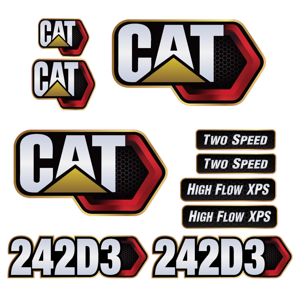 For Caterpillar CAT 242D3 Skid Steer | Replacement Decal Set | FREE SHIPPING