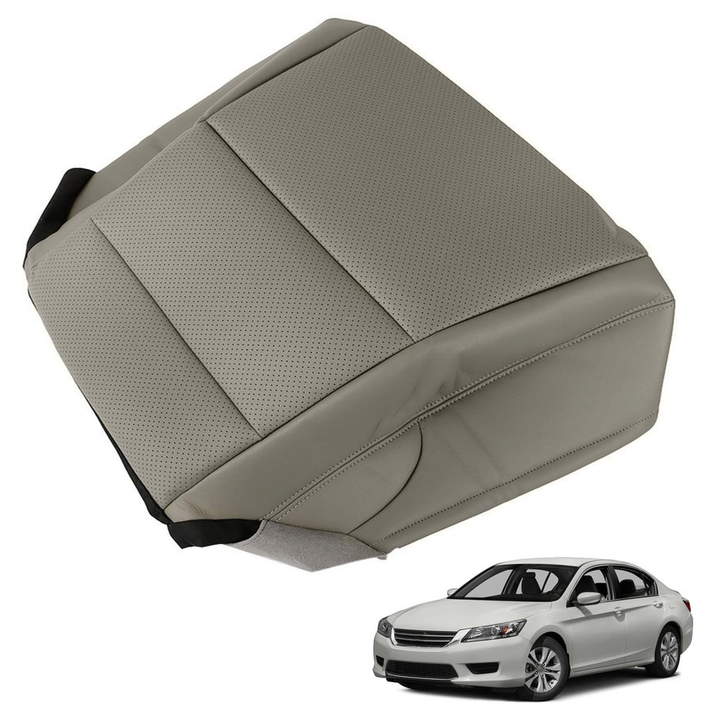 Driver Side Bottom Seat Cover Gray Leather Replacement for 2013-2017 Accord