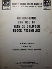 GM Detroit Diesel Engine General Motors 3 4 6 Cylinder series 71 Owners Manual