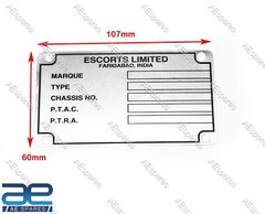 For Escort Powertrac Farmtrac Tractor Chassis Number Data Plate Aluminium @US