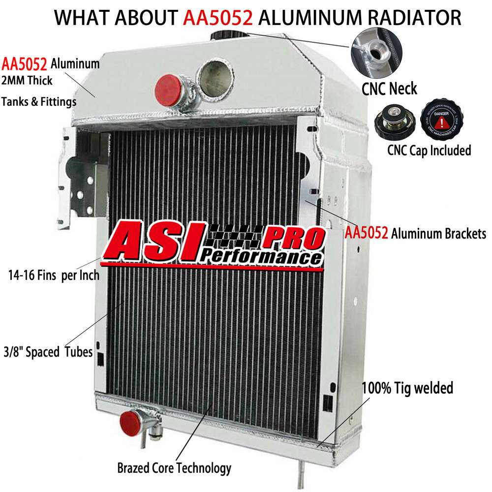 ASI 4 ROW 70mm Aluminum Radiator For Case International Farmall 300 350 61704R93