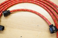 JI Case VAC Tractor Red Striped Deluxe Cloth Covered Copper Spark Plug Wire Set
