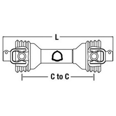 40″ Complete Economy PTO Driveline 1-3/8″ x 6 Spline QD Both Ends 14006340-ECON