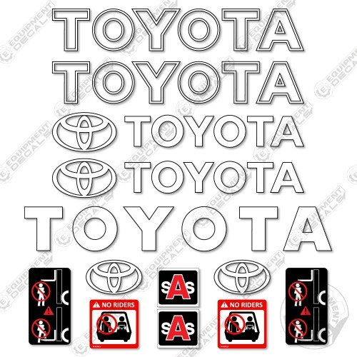 Fits Toyota 7FDU35 Forklift Decal Kit – 7 YEAR OUTDOOR 3M VINYL!