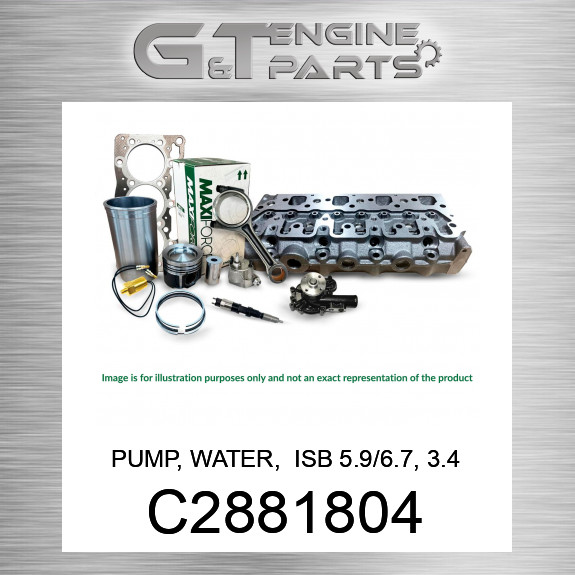 C2881804 PUMP, WATER, ISB 5.9/6.7, 3.46″ PULLEY Maxiforce (NEW AFTERMARKET)