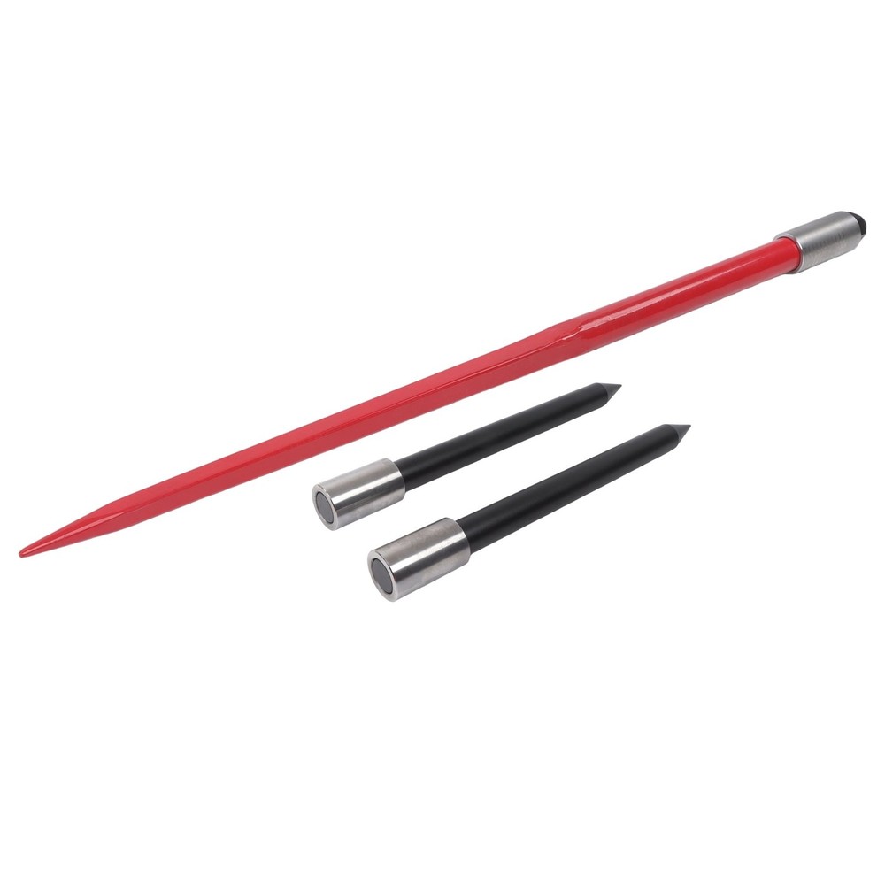 49″ Hay Spear Attachment 3000 Lbs Capacity Bale Fork With 2 Stabilizer Spears