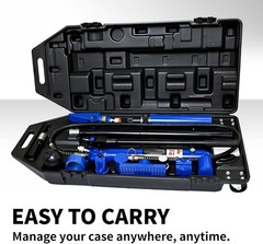 10 Ton Hydraulic Porta Power Kit, 17-Piece Auto Body Repair Set with Case