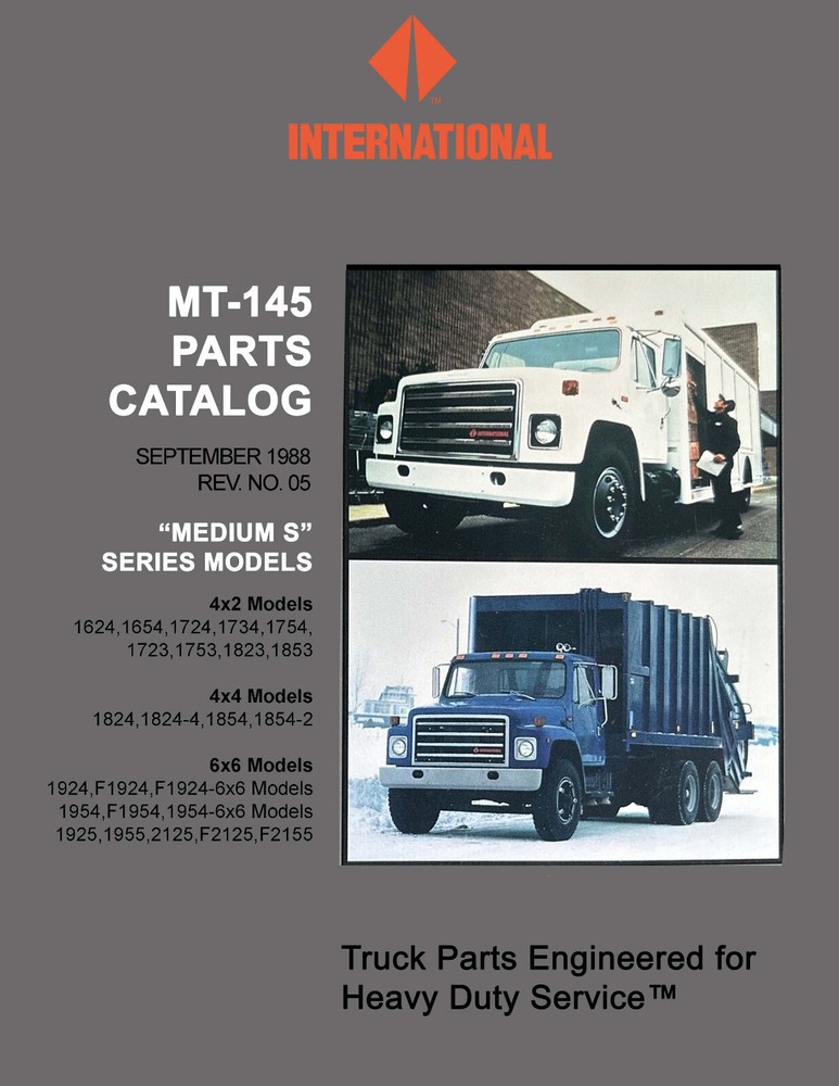 1988 International S Series 1624 1654 1724 Truck Parts Catalog Manual MT-145