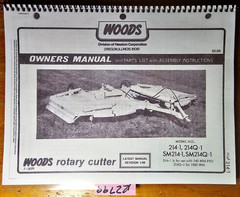 Woods 214-1 214Q-1 SM214-1 SM214Q-1 Rotary Cutter Mower Operator & Parts Manual