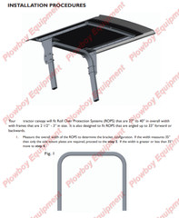 Metal Black Canopy for FORD NEW HOLLAND Tractor ROPS W/ Brackets 46.5″ x 58″ NEW