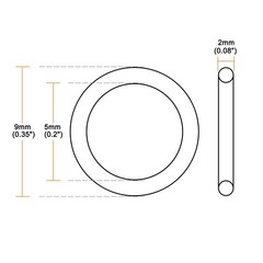 uxcell Nitrile Rubber O-Rings 9mm OD 5mm ID 2mm Width, Metric 5mmx9mmx2mm