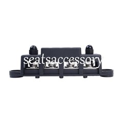 New Red & Black 5/16″ 4 Stud Power Distribution Block -BUSBAR- With Cover