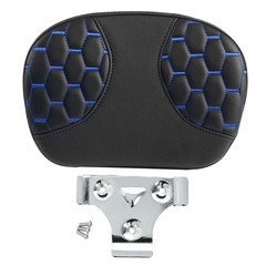 Leather Sissy Bar Backrest Touring Road King Electra 2014-2023 Blue Stitching
