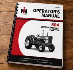 International 504 Tractor Operators Manual Owners Book Maintenance Farmall IH