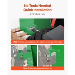 Ballast Box 3 Point Category 1 Tractor Quick Tach Hitch Counterweight Green Red