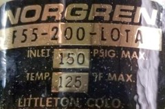 Norgren F55-200-LOTA Filter Oil Removal Inlet 150psig Max 125°F Max