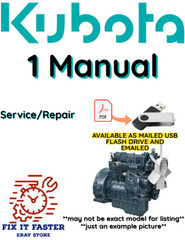 KUBOTA ENGINE 4 CYLINDER V3307-CR-TE4B MANUAL SERVICE REPAIR SHOP PDF ON USB